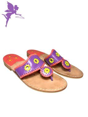 JACK ROGERS Original Jacks Multicoloured Leather Thong Dandal